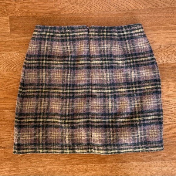 VINTAGE 90s OLD NAVY Lavender Purple Plaid Recycled Wool Jacket and Skirt - Picture 9 of 11